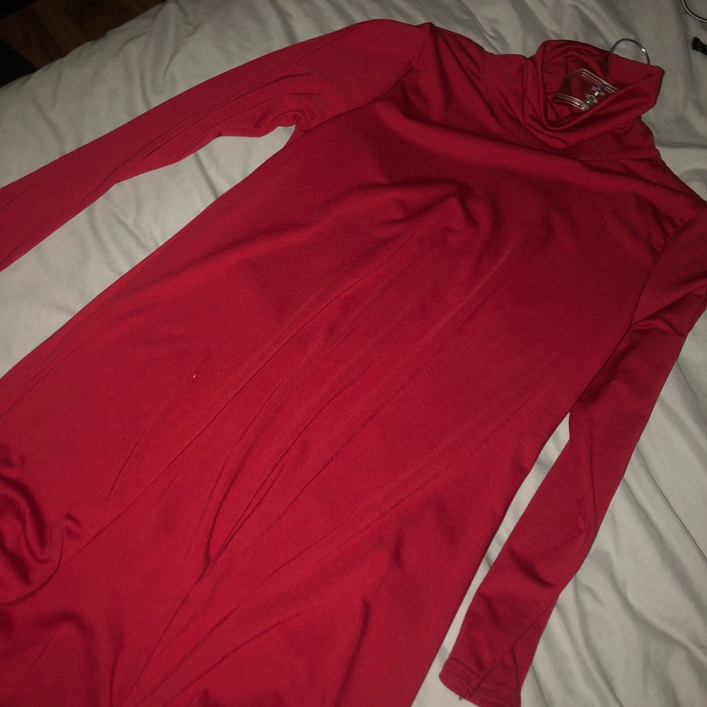 Red Turtle Neck Dress - Picture 2 of 2